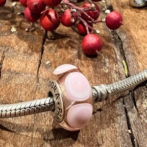 Authentic Pandora Pink Murano Bead From the Stepping Stones Vintage Collection